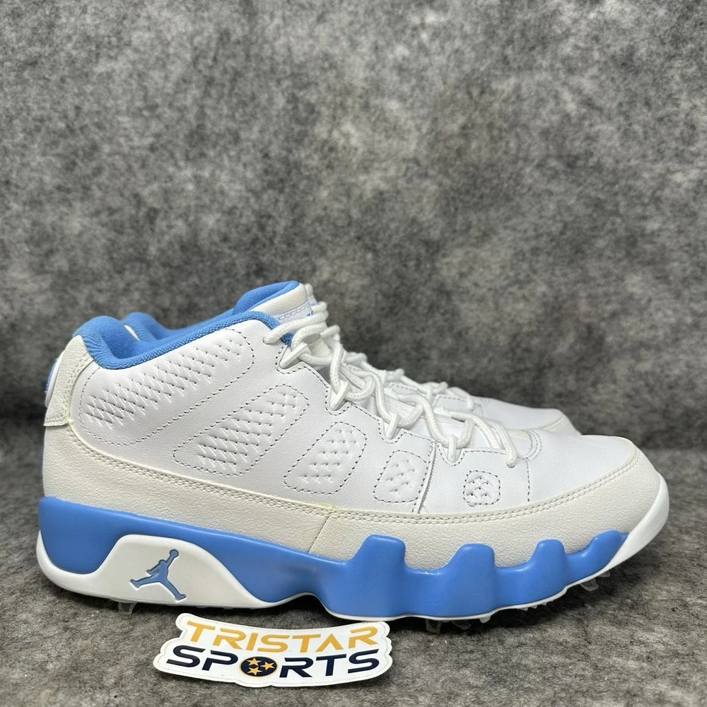 Nike Air Jordan 9 Low Golf Shoes Mens Size 10.5 White University Blue FJ5934-101